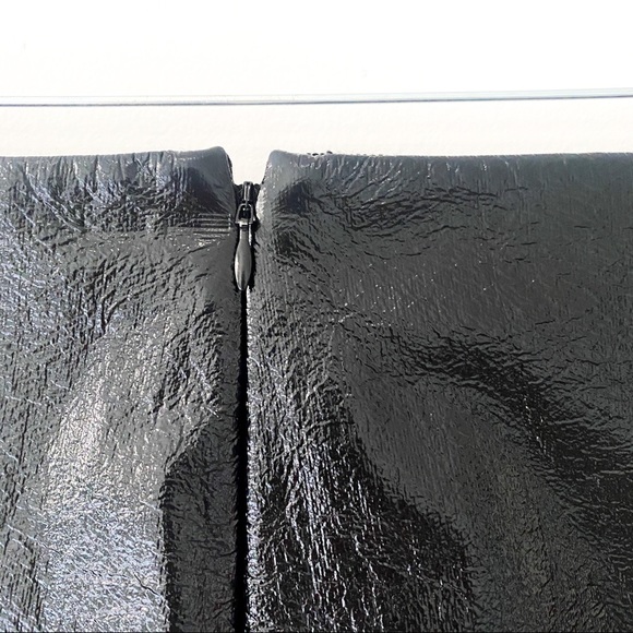 THEORY Black Mini Skirt In Faux Patent Leather - Picture 14 of 14